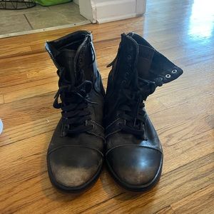 Diesel leather zip up boots